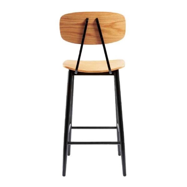Juna Bar Stool Ply Oak & Black Steel (Pack of 2) - Image 3