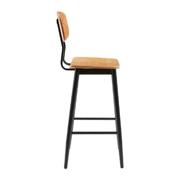 Juna Bar Stool Ply Oak & Black Steel (Pack of 2) - Image 4