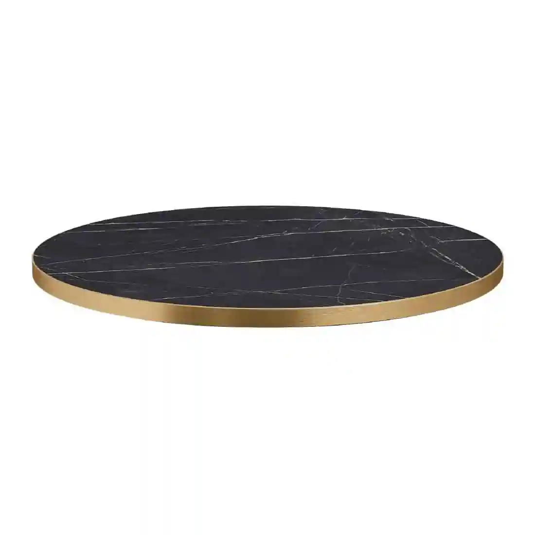 Omega Round Laminate Table Top Black Marble 600mm - Image 1