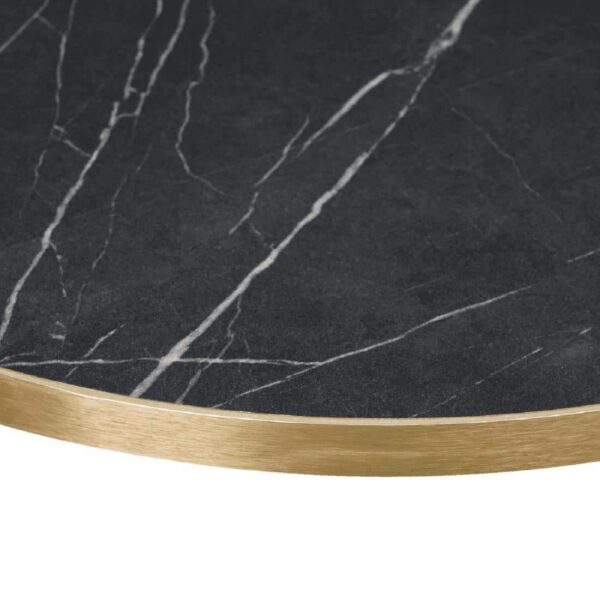 Omega Round Laminate Table Top Black Marble 600mm - Image 3
