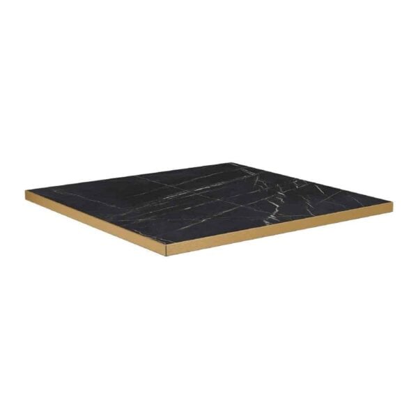 Omega Square Laminate Table Top Black Marble 600x600mm - Image 2