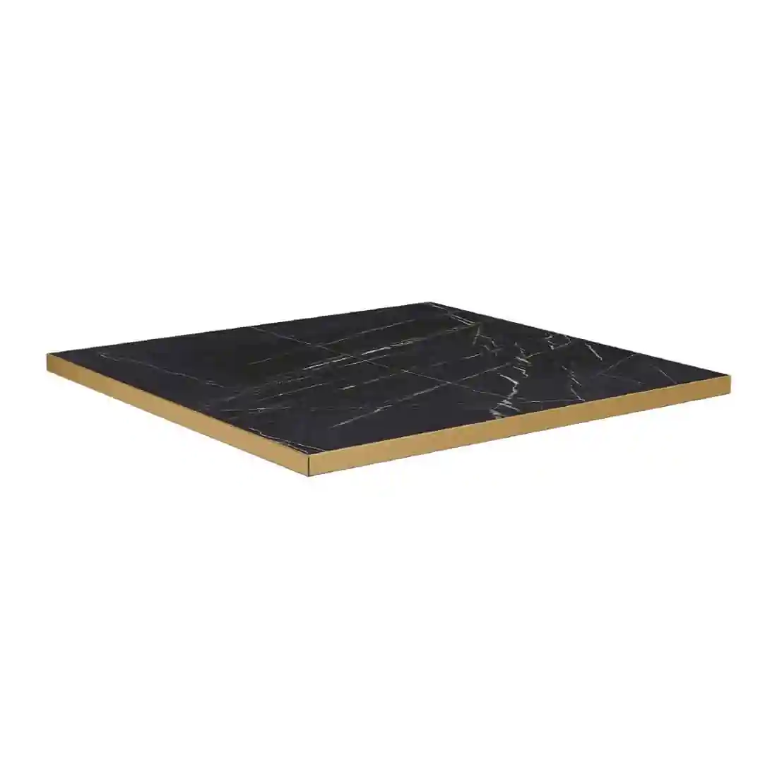 Omega Square Laminate Table Top Black Marble 700x700mm - Image 1