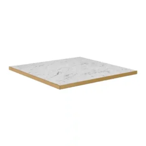 Omega Square Laminate Table Top White Carrara Marble 600x600mm