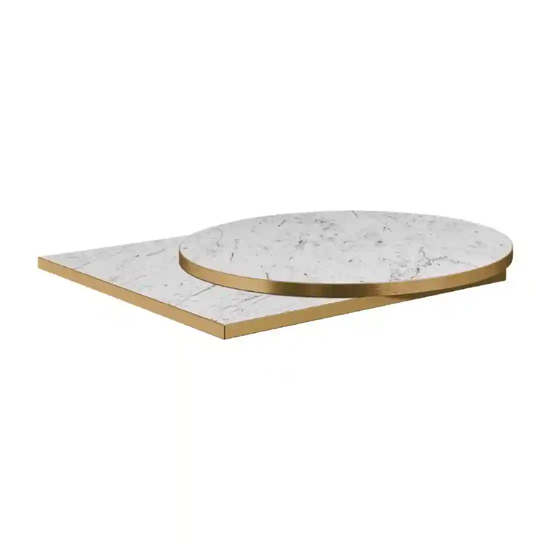 Omega Square Laminate Table Top White Carrara Marble 800x800mm - Image 3