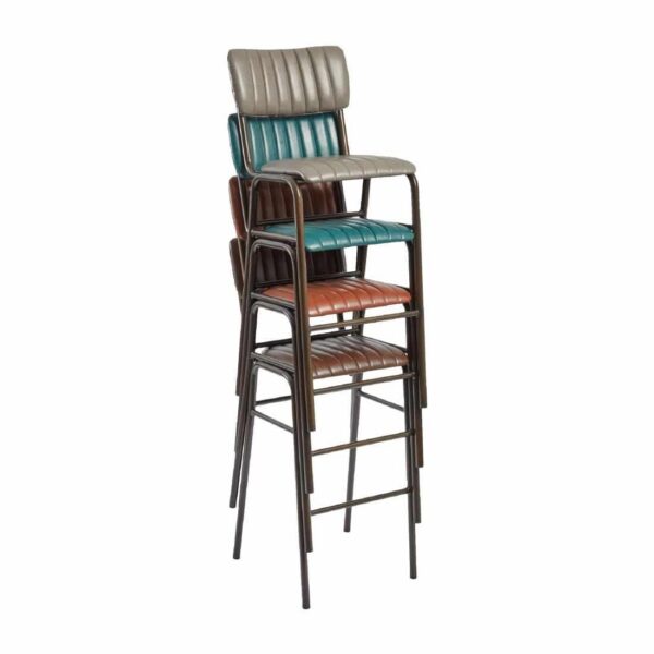 Tavo Stacking Bar Stool Vintage Teal (Pack of 2) - Image 2