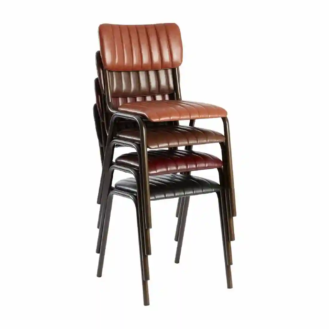 Tavo Stacking Mid Bar Stool Vintage Black (Pack of 2) - Image 2