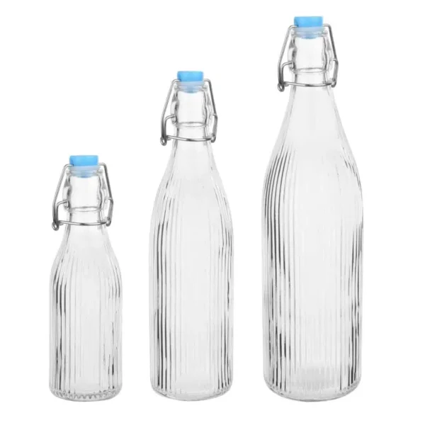 Olympia Ridged Swing Top Water Bottles 1Ltr (6 Pack) - Image 3