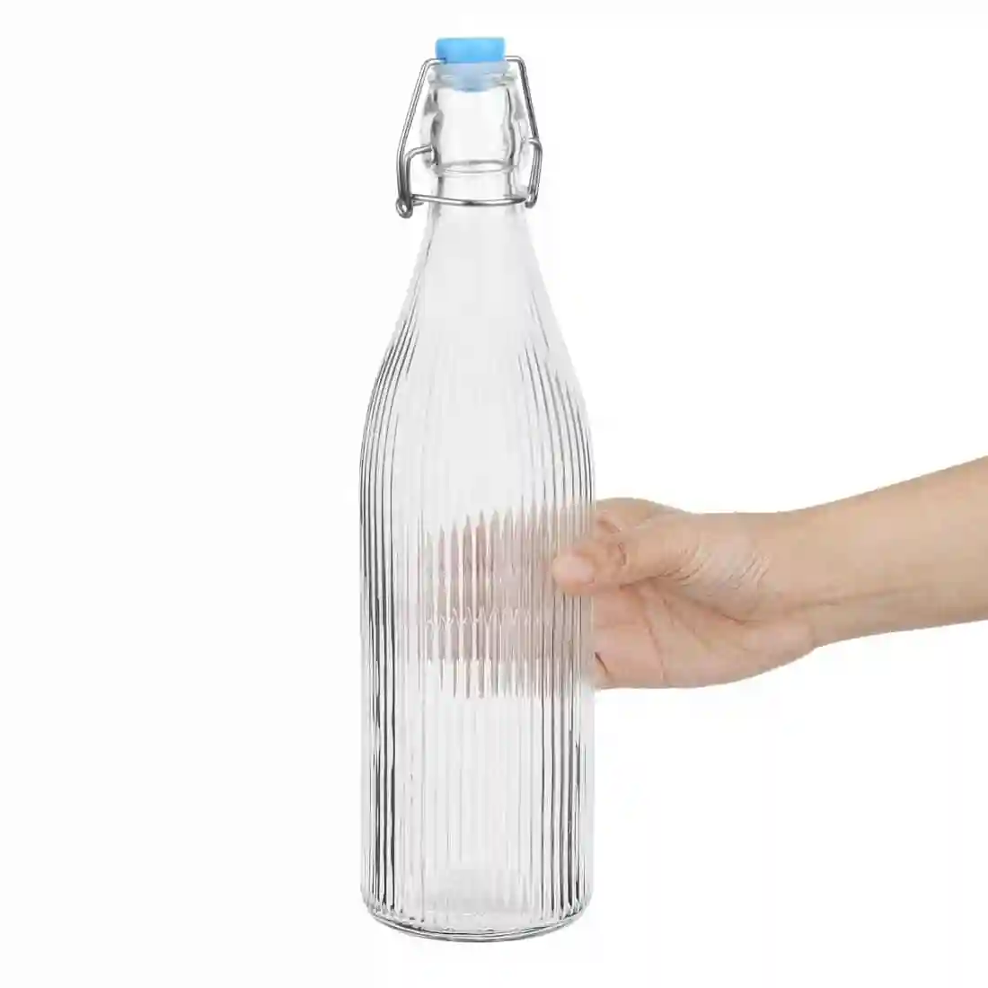 Olympia Ridged Swing Top Water Bottles 1Ltr (6 Pack) - Image 4