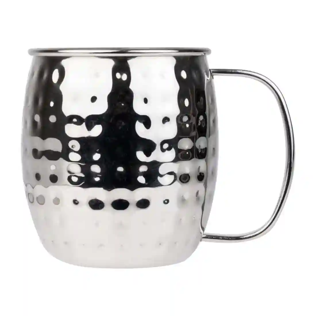 Olympia Barware Hammered Stainless Steel Mugs 440ml - Image 1