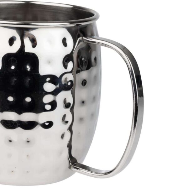 Olympia Barware Hammered Stainless Steel Mugs 440ml - Image 5