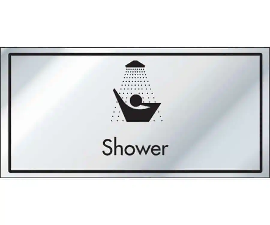 Shower Information Door Sign