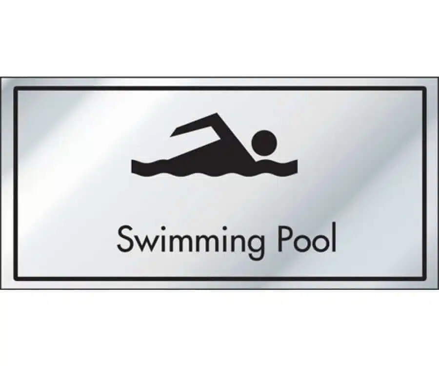 Swimming Pool Information Door Sign