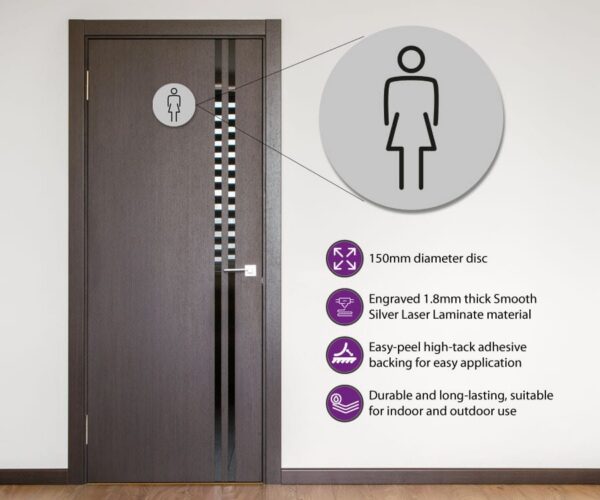 Ladies Toilet Door Symbol. 150mm - Image 2