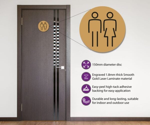 Ladies & Gents Toilet Door Symbol 150mm - Image 4