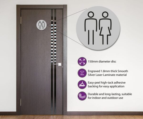 Ladies & Gents Toilet Door Symbol 150mm - Image 2