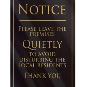 Black Metal Policy Signs