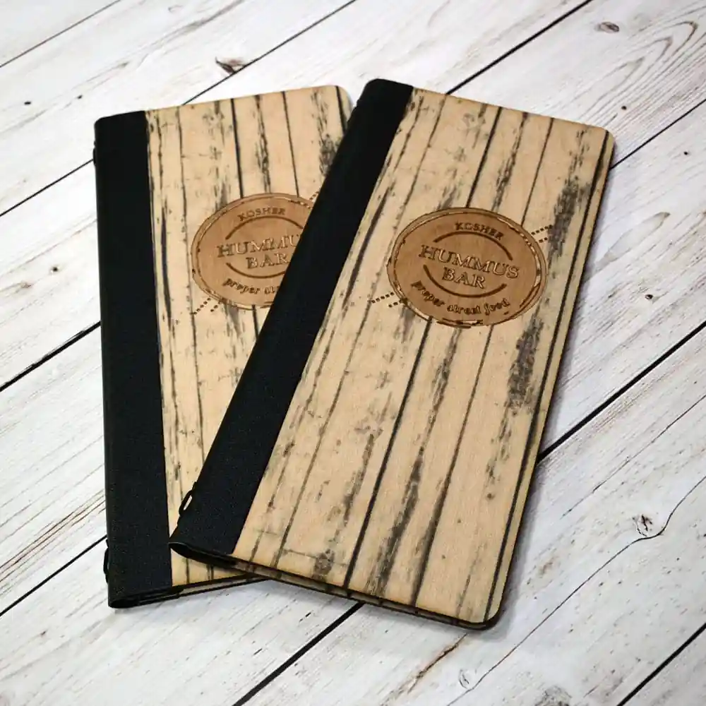 Digitally Printed Wood Veneer Menu Covers