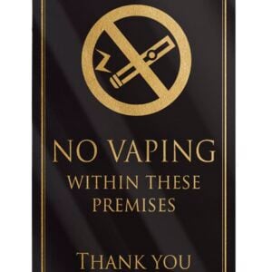 No Vaping Within These Premises Bar Sign - Black