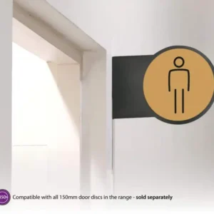 Projecting door sign, with 2 sides. Useful for toilet signs, room signs and meeting room signs