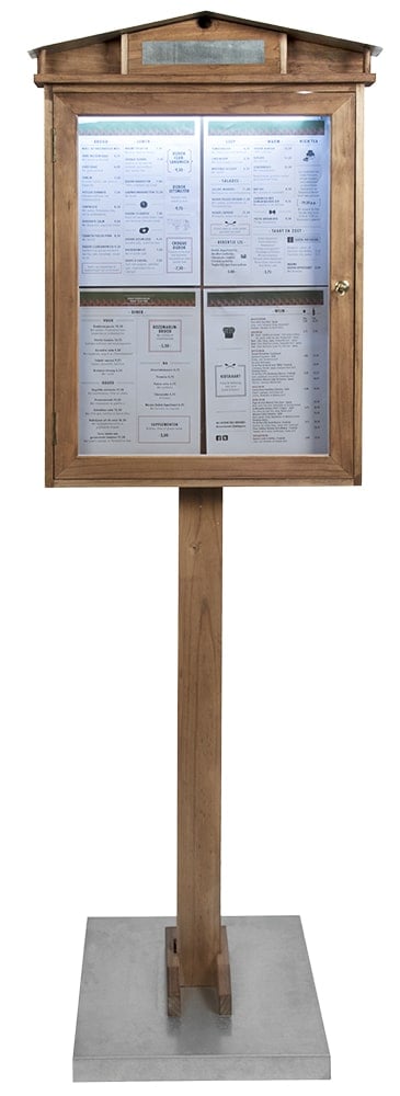 Illuminated Wooden Menu Stand