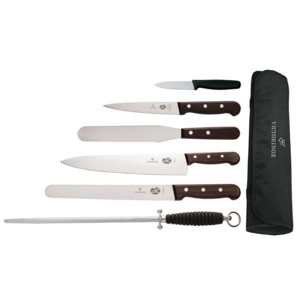 Victorinox 6 Piece Rosewood Knife Set with 20cm Chefs Knife with Wallet - Image 2