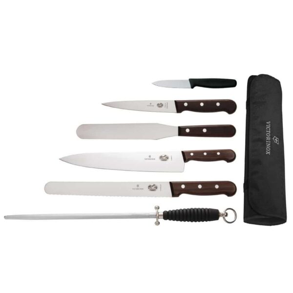 Victorinox 6 Piece Rosewood Knife Set with 25cm Chefs Knife with Wallet - Image 2