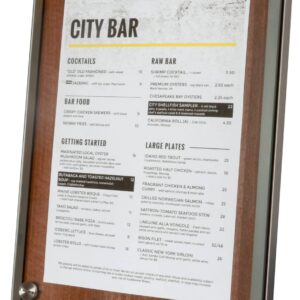 Small Industrial Walnut Menu Stand