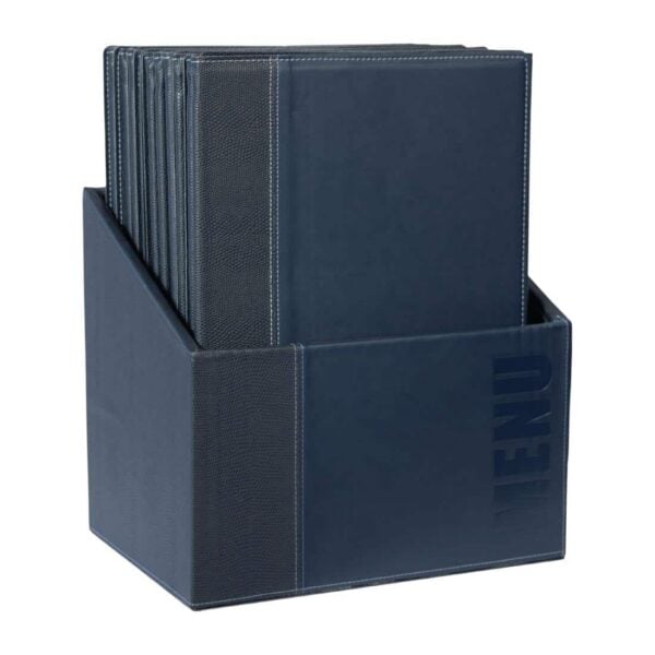 Securit Contemporary Menu Covers and Storage Box A4 Blue - Image 4