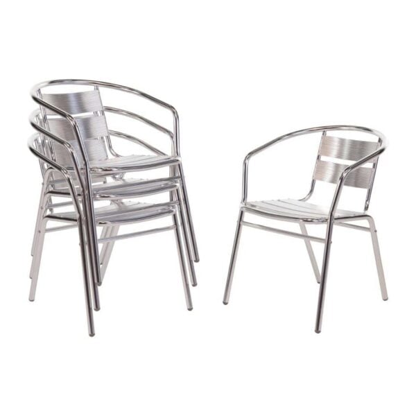Bolero Aluminium Stacking Chairs (Pack of 4) - Image 2