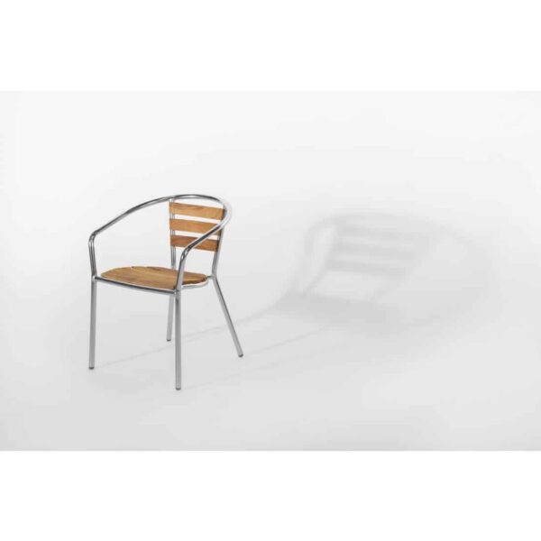 Bolero Aluminium and Ash Chairs (Pack of 4) - Image 3