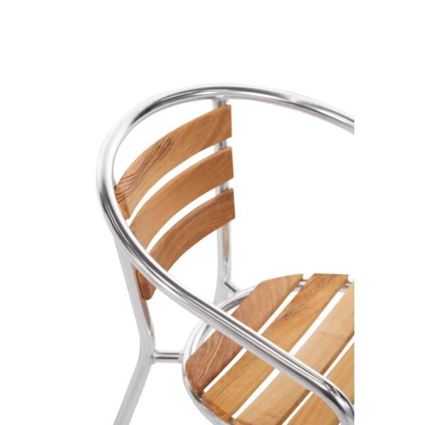 Bolero Aluminium and Ash Chairs (Pack of 4) - Image 4