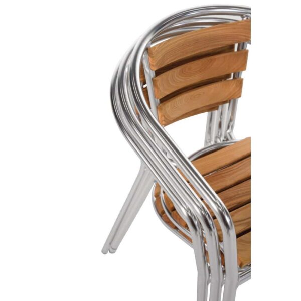Bolero Aluminium and Ash Chairs (Pack of 4) - Image 5
