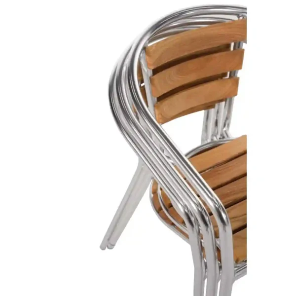 Bolero Aluminium and Ash Chairs (Pack of 4) - Image 4
