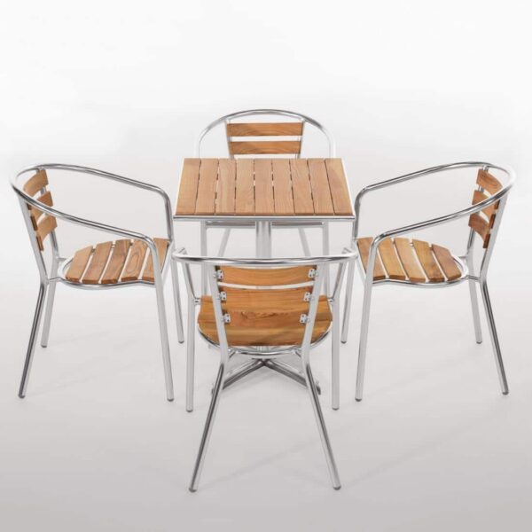 Bolero Aluminium and Ash Chairs (Pack of 4) - Image 9