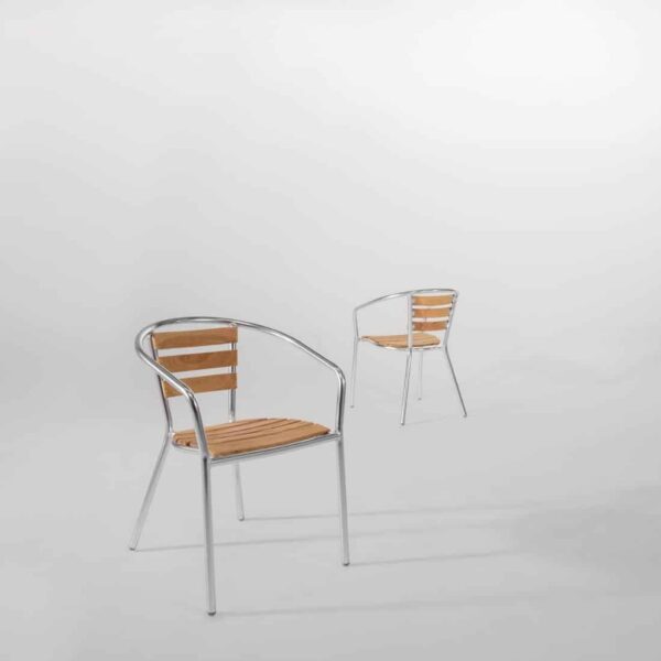 Bolero Aluminium and Ash Chairs (Pack of 4) - Image 10