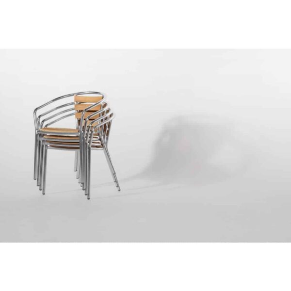 Bolero Aluminium and Ash Chairs (Pack of 4) - Image 11