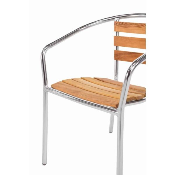 Bolero Aluminium and Ash Chairs (Pack of 4) - Image 12
