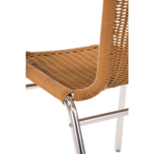 Bolero Aluminium and Natural Wicker Chair (Pack of 4) - Image 5