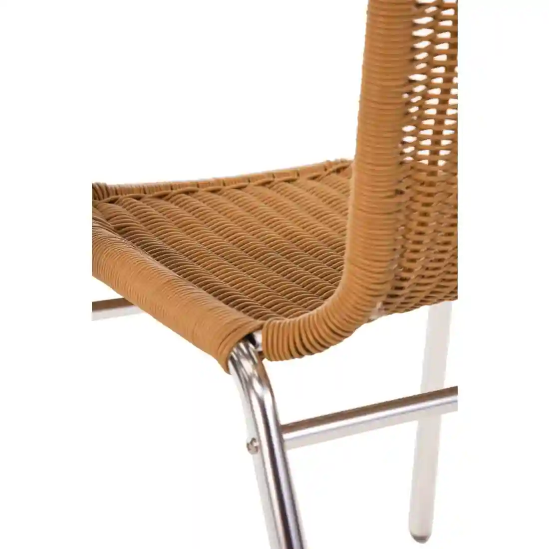 Bolero Aluminium and Natural Wicker Chair (Pack of 4) - Image 4