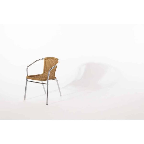 Bolero Aluminium and Natural Wicker Chair (Pack of 4) - Image 7