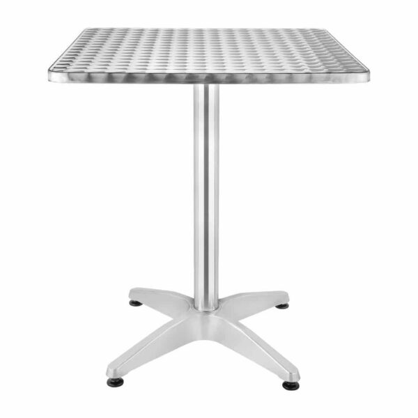 Bolero Steel and Aluminium Square Bistro Table 600mm - Image 2