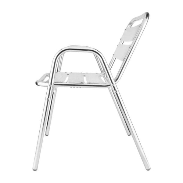Bolero Aluminium Stacking Chairs Arched Arms (Pack of 4) - Image 3