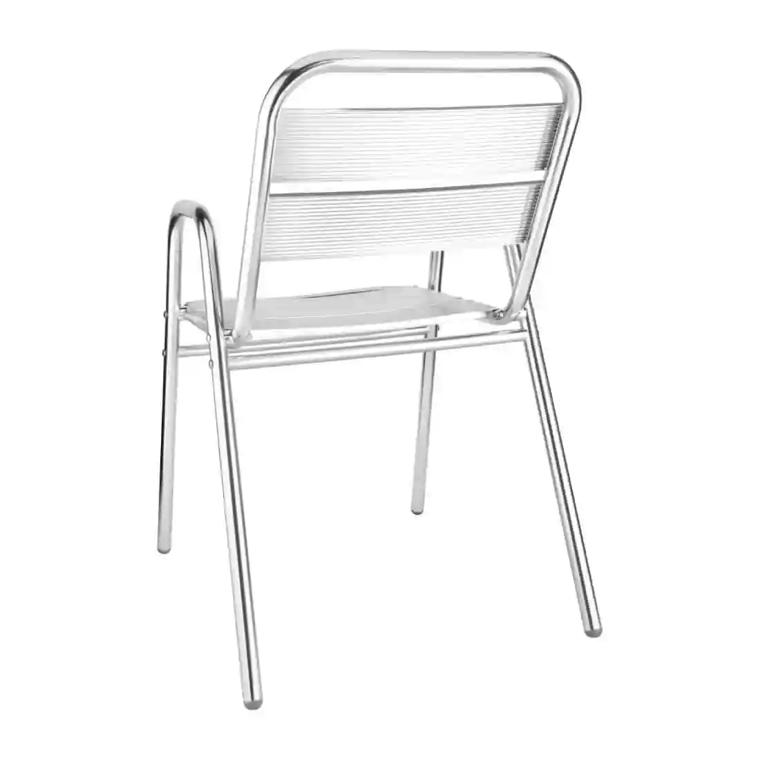 Bolero Aluminium Stacking Chairs Arched Arms (Pack of 4) - Image 3