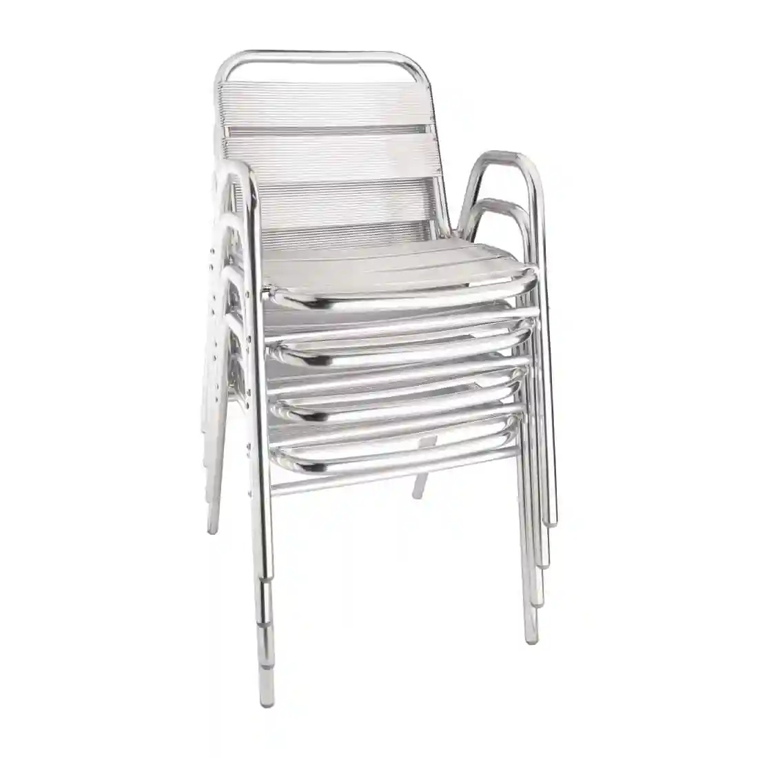 Bolero Aluminium Stacking Chairs Arched Arms (Pack of 4) - Image 4