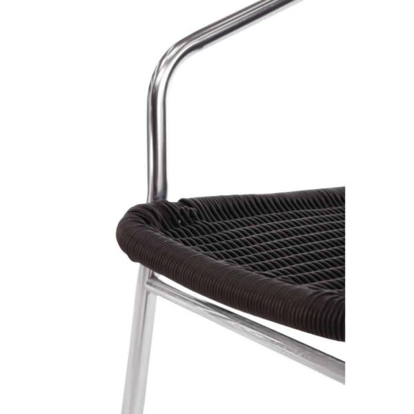Bolero Aluminium and Black Wicker Chairs Black (Pack of 4) - Image 6