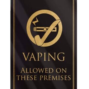 Vaping allowed in these premises - Black
