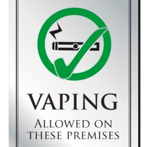 Vaping Allowed in These Premises Bar Sign - Silver