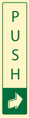Verticle Push Sign - Metal Door Signs