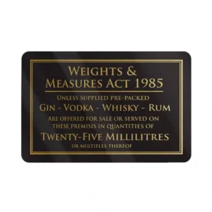 Weights/Measures 25ml Bar Sign - Black