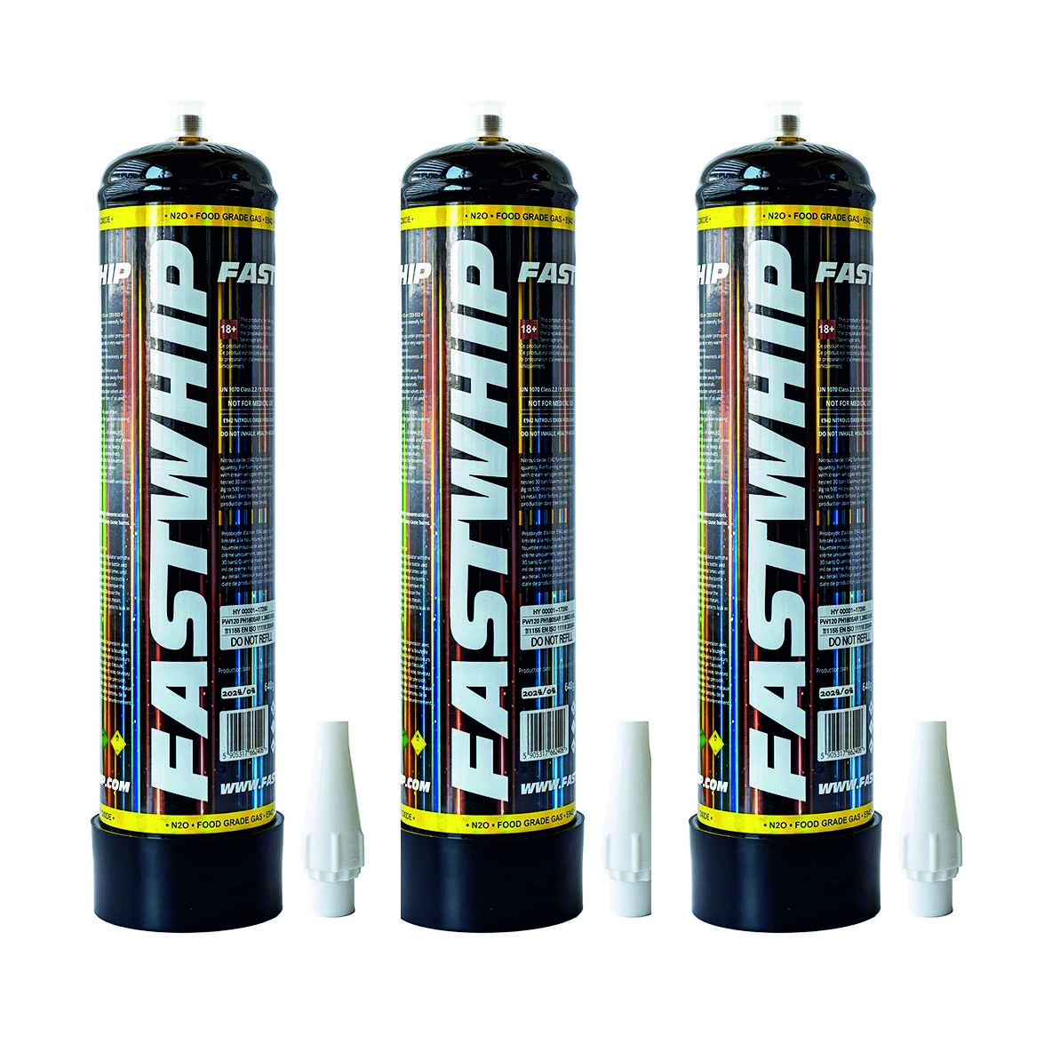 Fast Whip Nitrous Oxide Cream Chargers x 3 Cartridge (700g N2O)